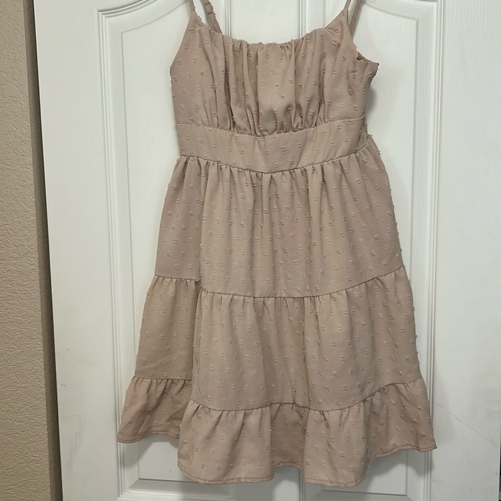 Urban outfitters Cream colored scrappy mini dress - Small
